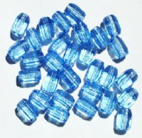 30 10x7mm Light Sapphire Faceted Oval Beads